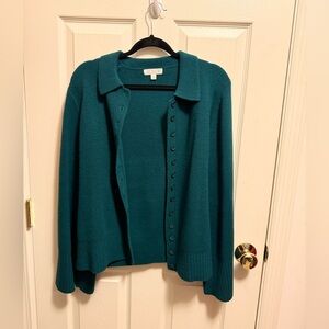 J. Crew Teal Green Button-Up Women's Cardigan